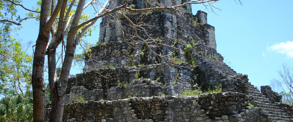 Mayan temple in Muyil Mexico; Shutterstock ID 46021054
