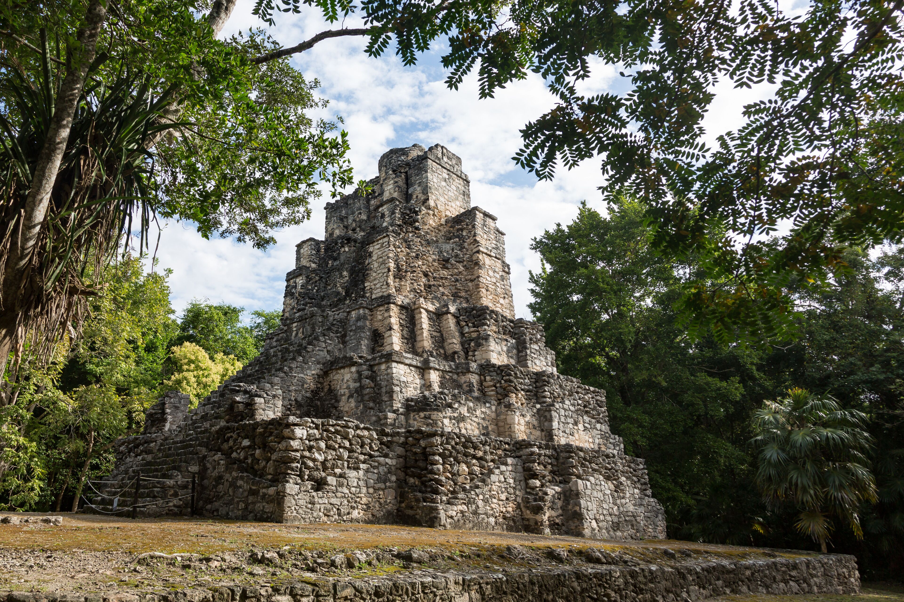 El castillo ruins of old Mayan Temple in Muyil, Quintana Roo, Yucatan peninsula, Mexico