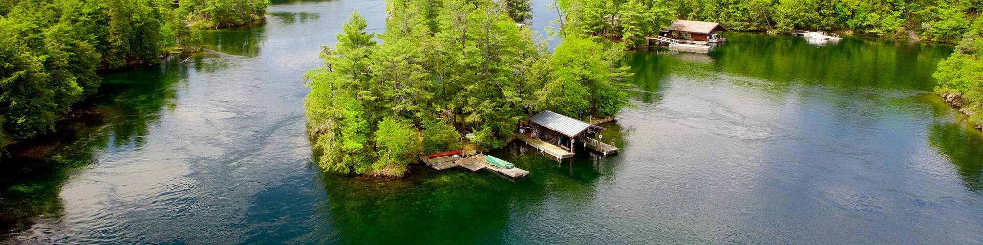 Thousand Islands featuring landscape views, wetlands and a river or creek