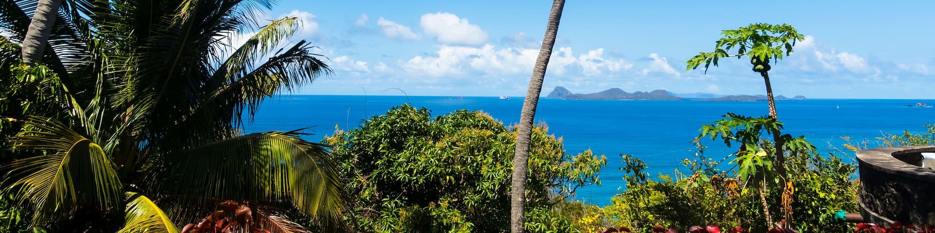 Blick auf Ronde Island und Carriacou, Staint Andrew, St. George, Grenada, Kleine Antillen, Karibik, Mittelamerika