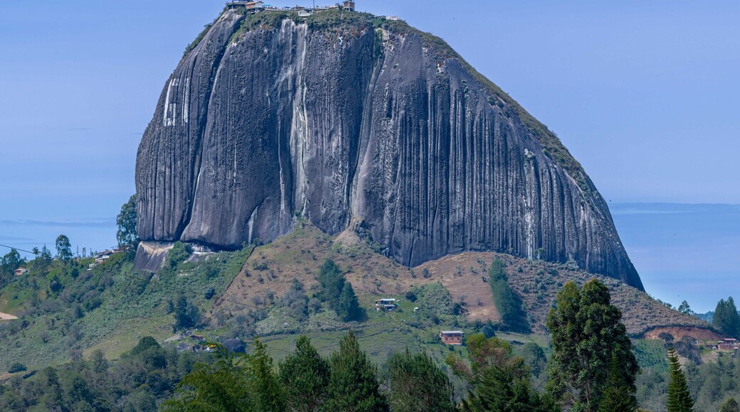 El Peñon is a granitic rock in Guatape, just outside of Medellin. You can get amazing views of a massive man-made lake by climbing the 740 steps to the top.