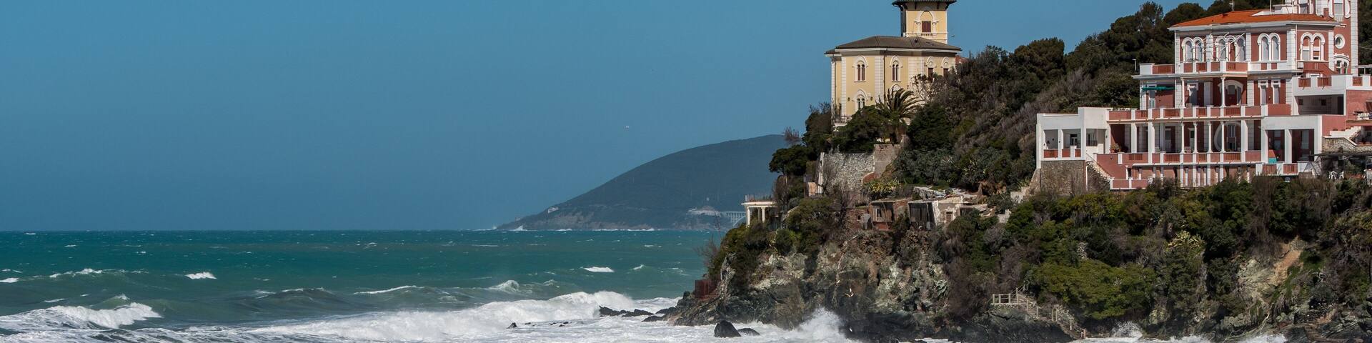 Stormy sea and big waves in Castiglioncello