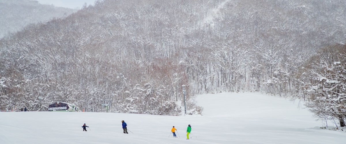 Mount Moiwa which includes mountains, snow skiing and tranquil scenes