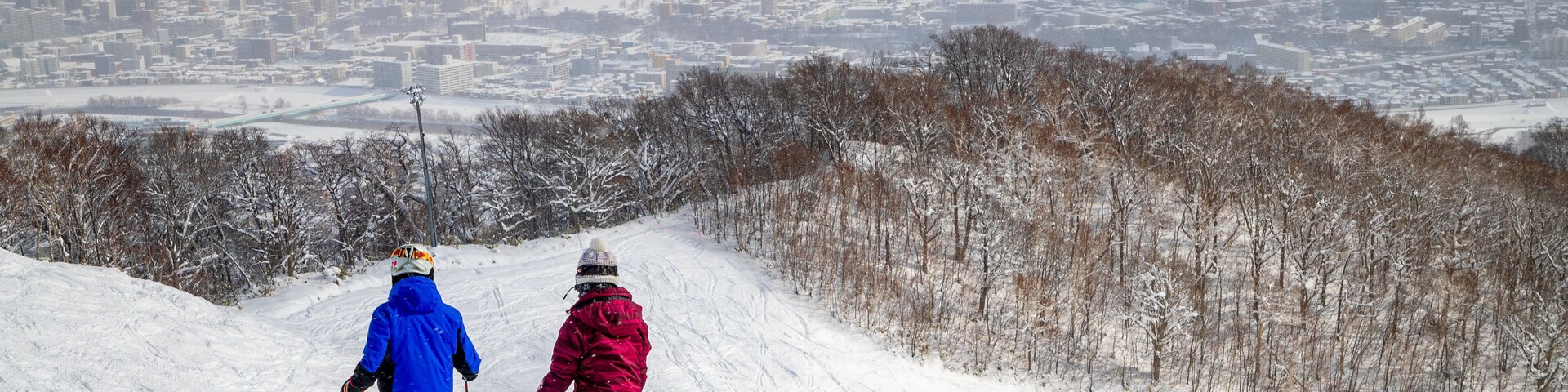 Mount Moiwa which includes landscape views, mountains and snow