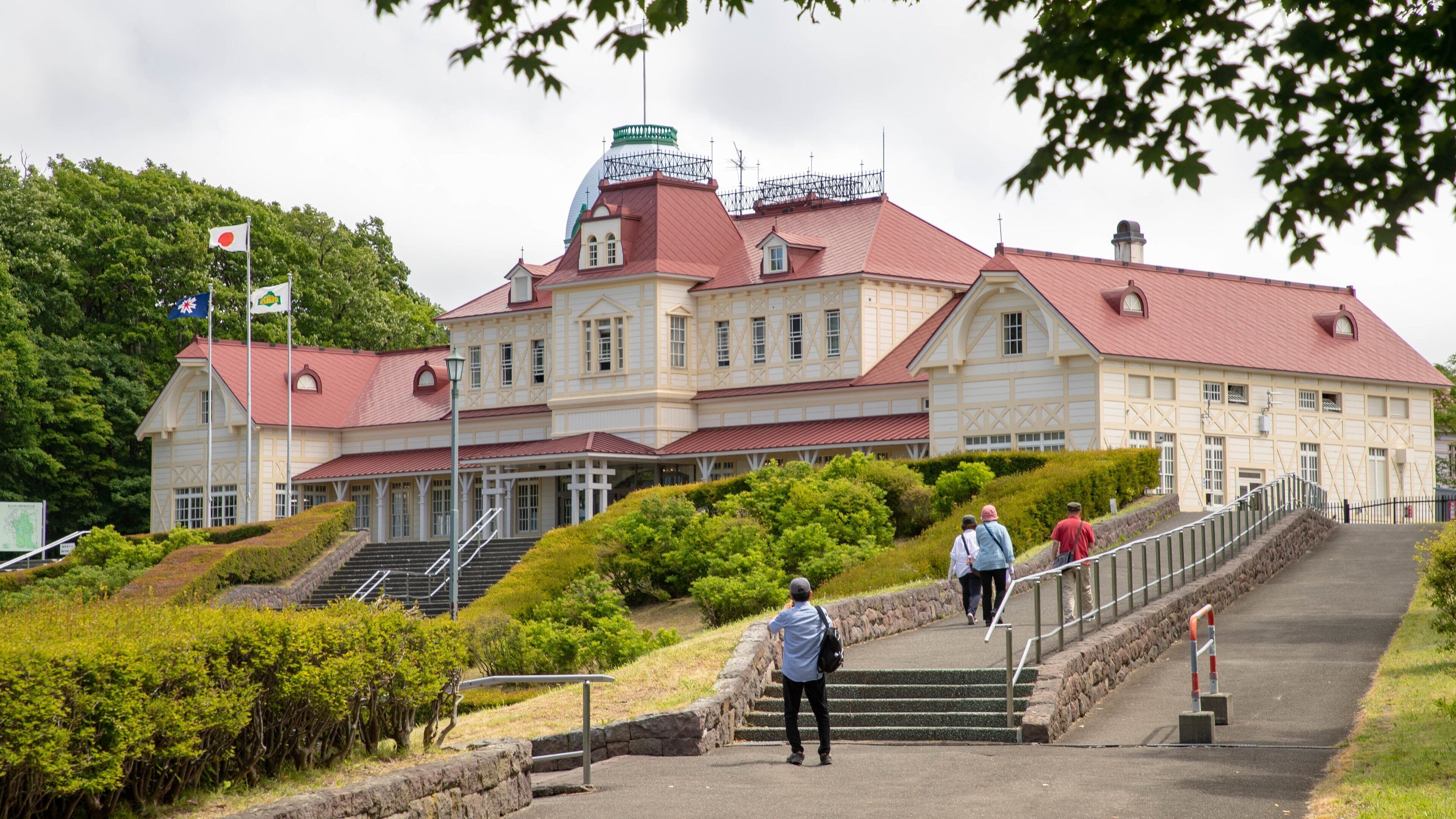 Historical Village of Hokkaido which includes heritage architecture as well as a small group of people
