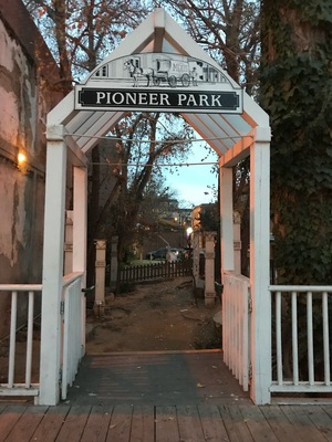 Go under the archway to enter old Sacramento