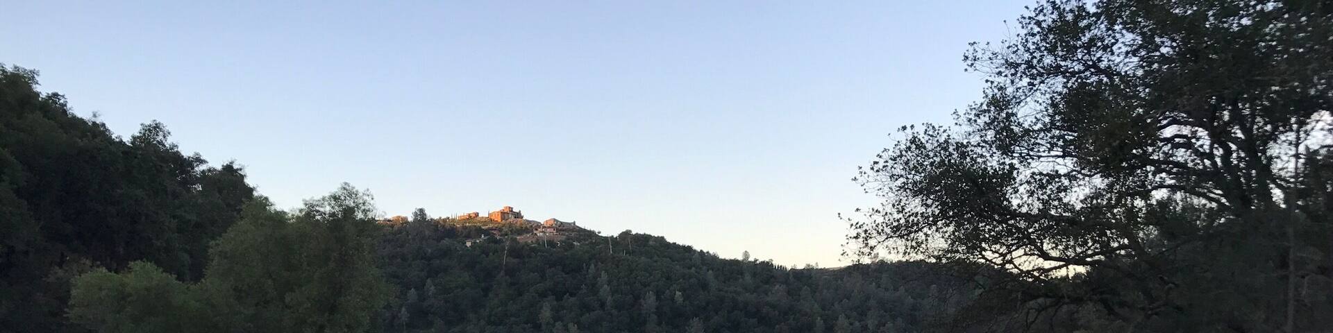 Early morning mist coming off of Folsom lake just down the trail from the Salmon Creek Bridge
