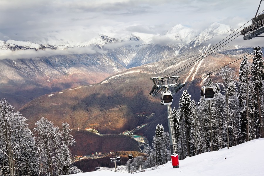 ski lift in Sochi Krasnaya Polyana