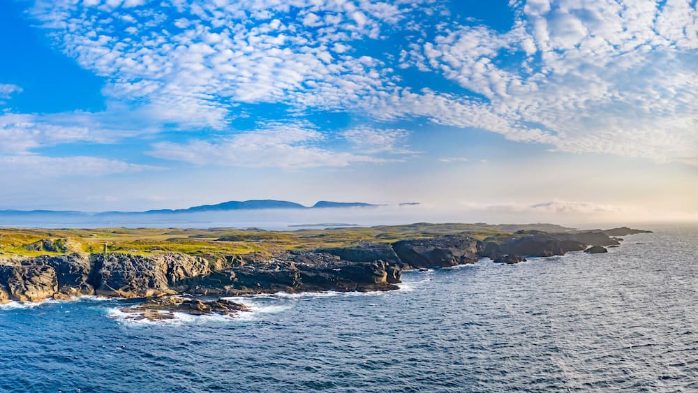 Aerial view of the coastline at Daros in County Donegal - Ireland.
