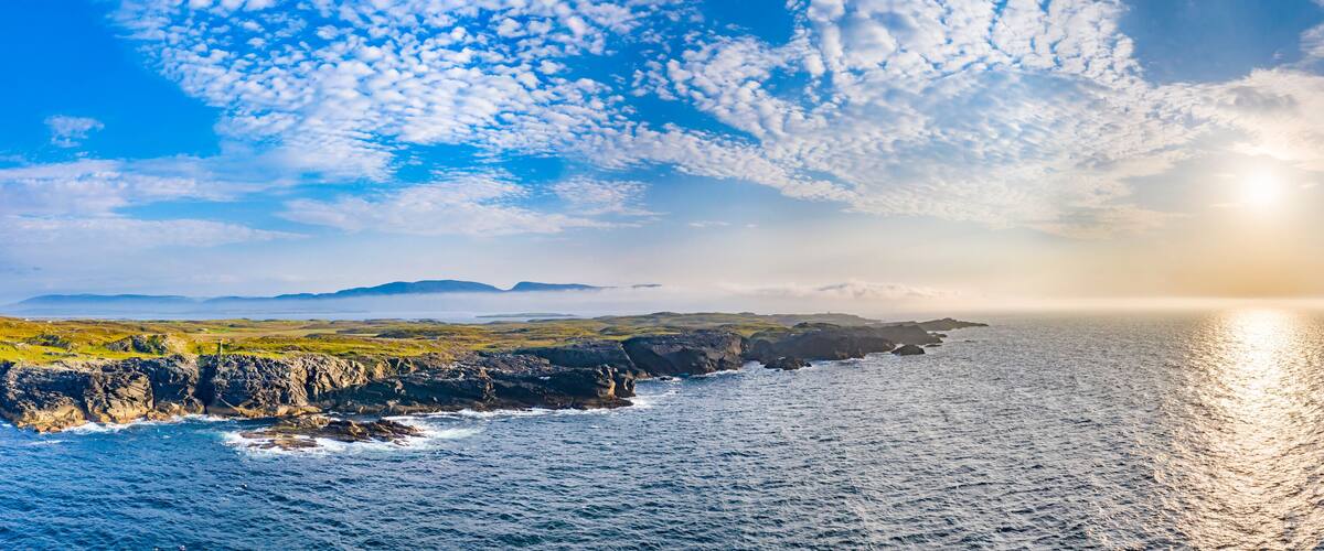 Aerial view of the coastline at Daros in County Donegal - Ireland.