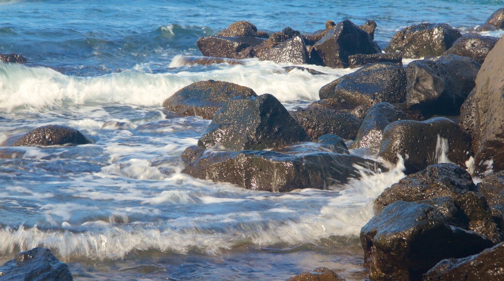 Onekahakaha Beach Park featuring waves, general coastal views and rugged coastline