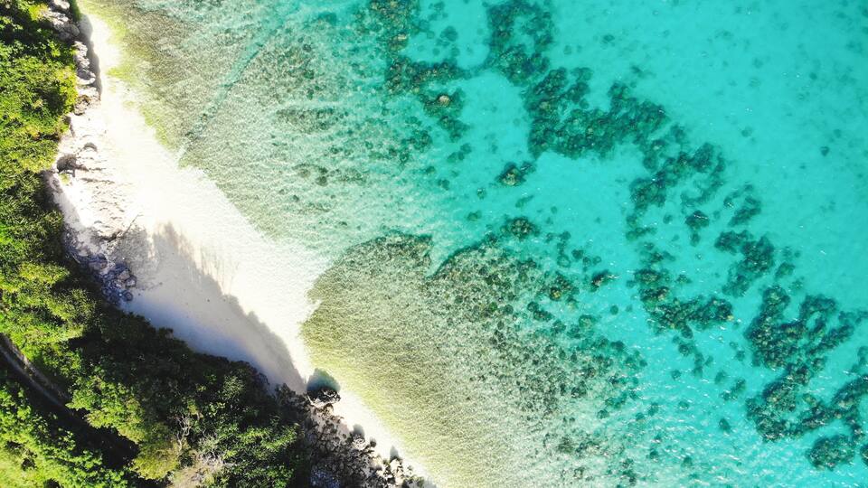 Beautiful coast line of Sesoko-jima island created by dji camera , Okinawa, Japan