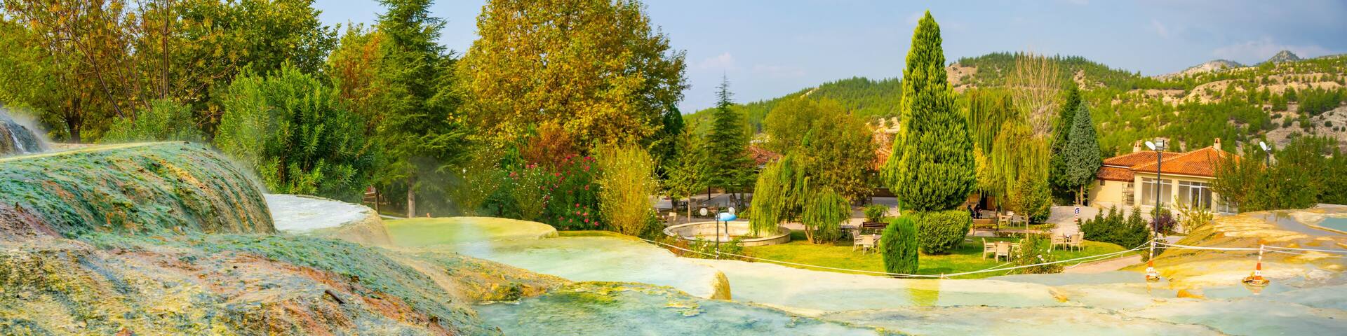 Karahayit Curative Red Spring in Denizli Province of Turkey