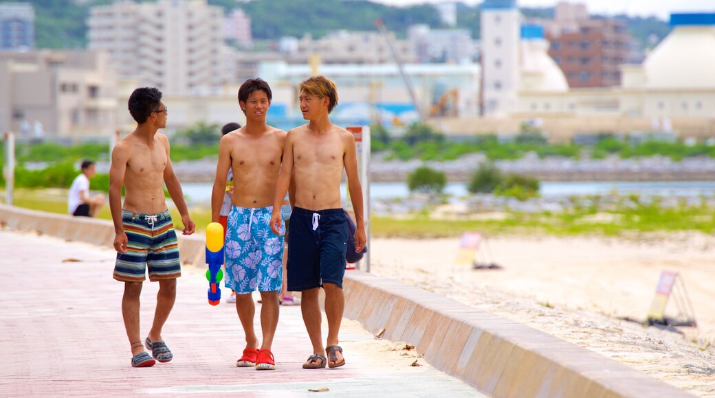 Araha Beach as well as a small group of people