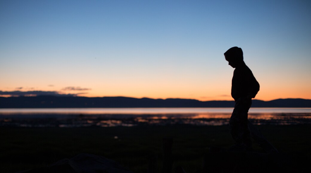 The boy in the sunset