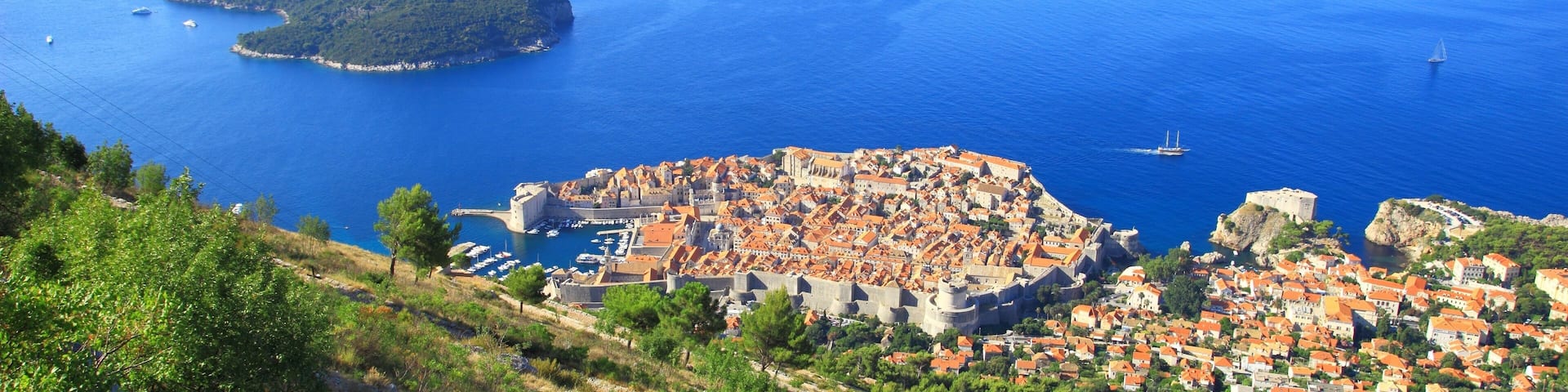 Panoramic view of Dubrovnik and surroundings