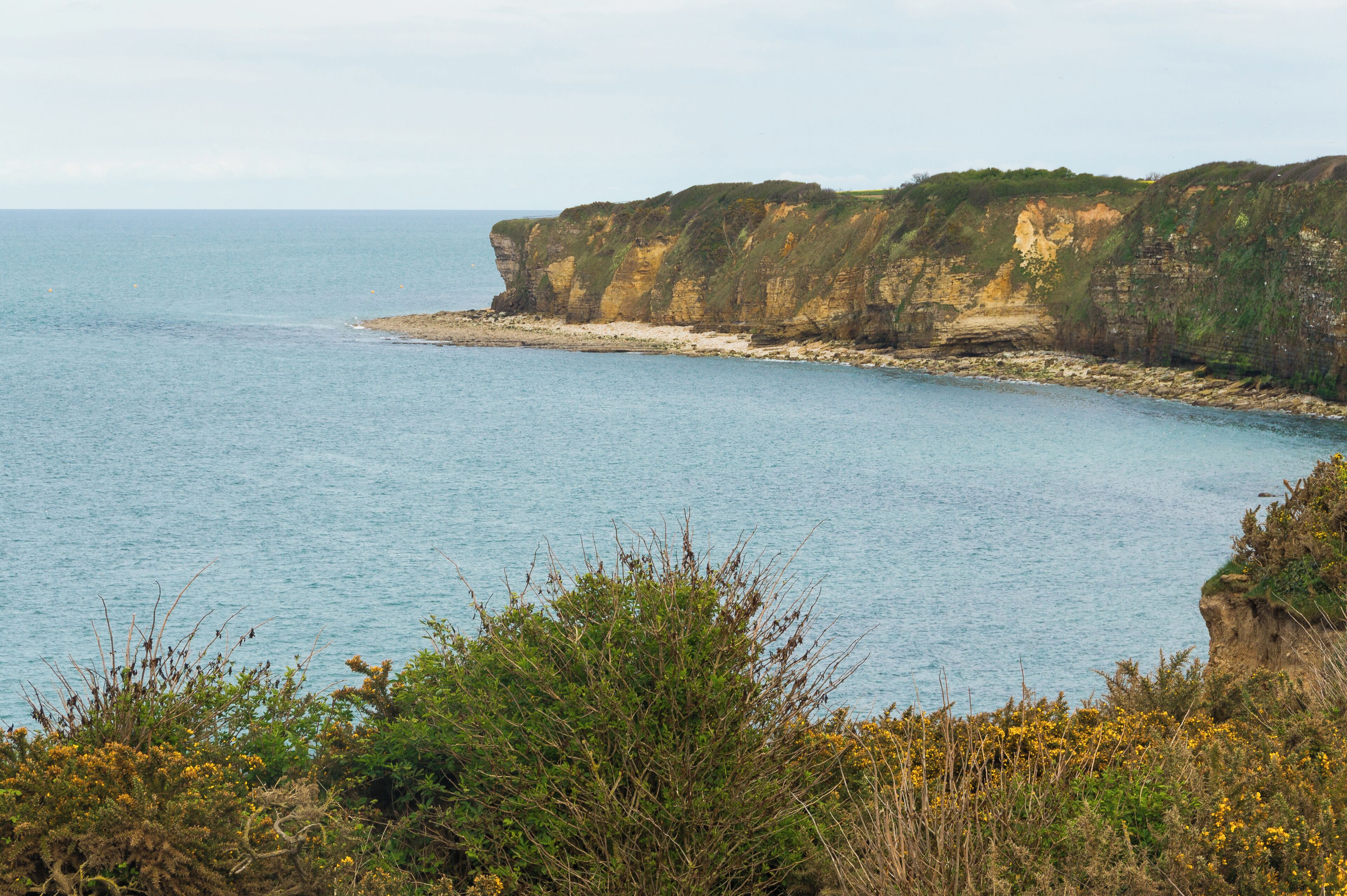 Coast line est seen from Pointe du Hoc, Calvados, Normandy, France.