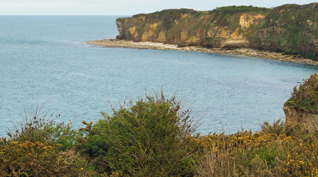 Coast line est seen from Pointe du Hoc, Calvados, Normandy, France.