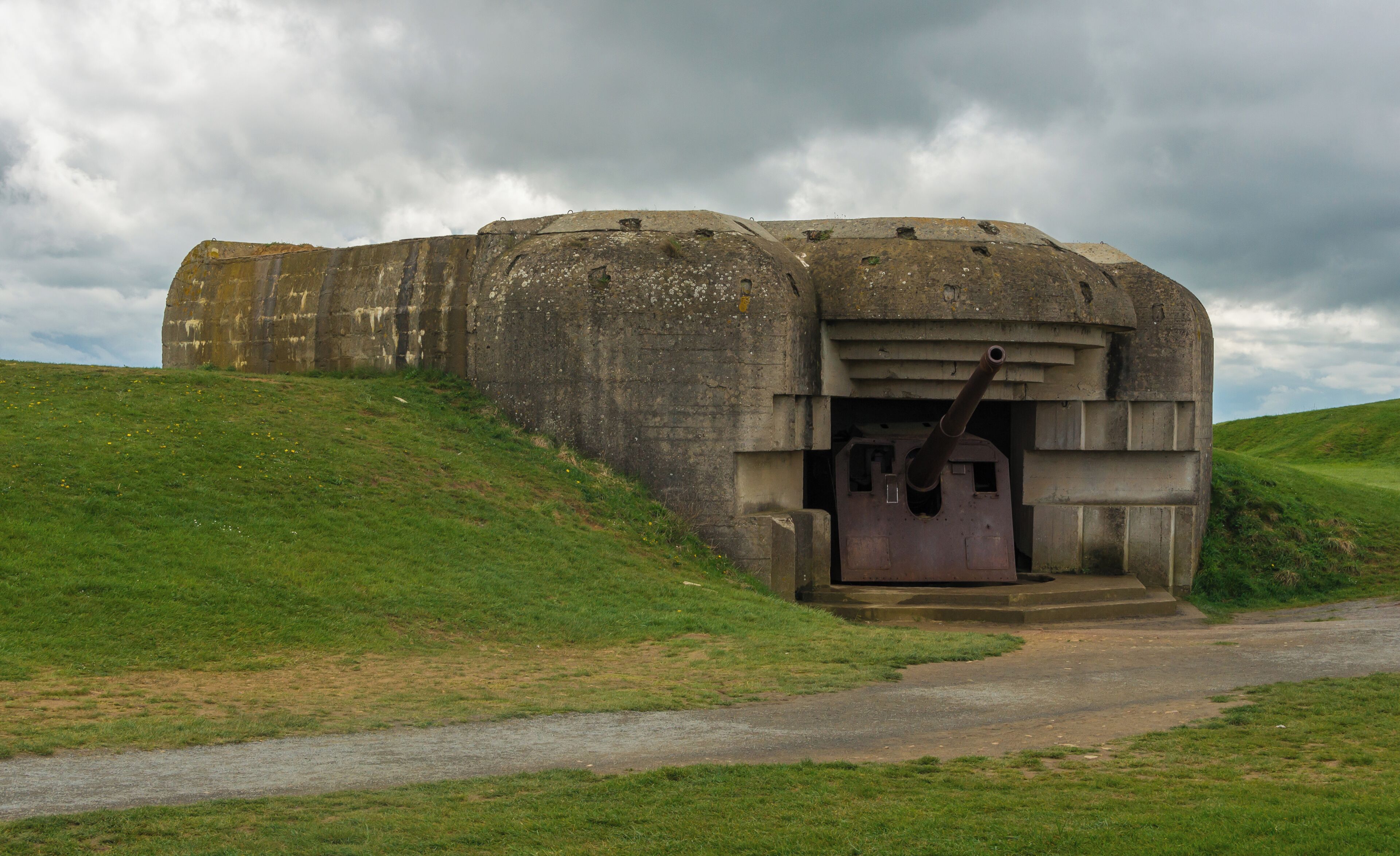 A bunker with gun at Batterie de Longues-sur-Mer, Calvados, Normandy, France