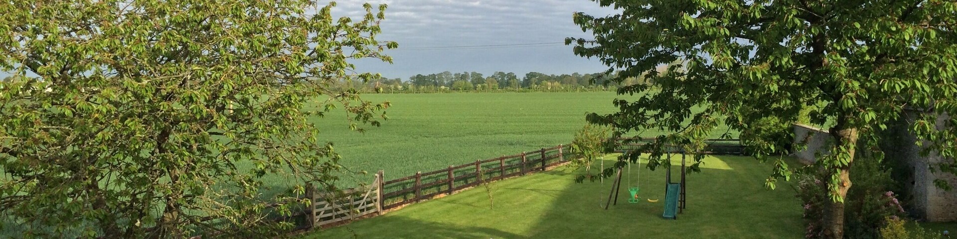 View from our room. This bed and breakfast is inside a past French farmhouse. Beautiful view of the French countryside, updated rooms, friendly staff, and great breakfast. Highly recommend for a place to stay while visiting the D day beaches sites.