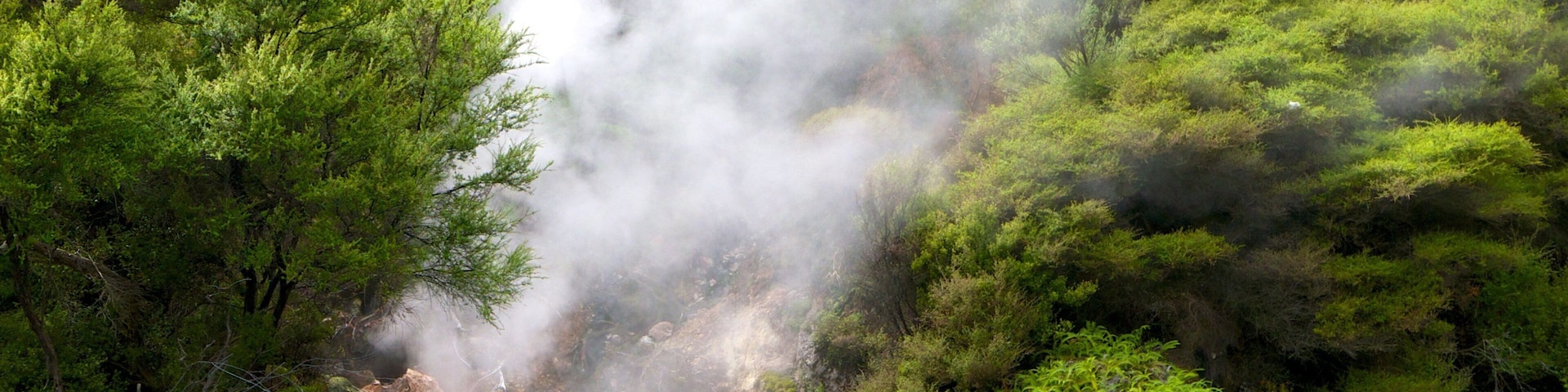 Cueva y parque geotérmico de Orakei Korako ofreciendo niebla o neblina y un río o arroyo