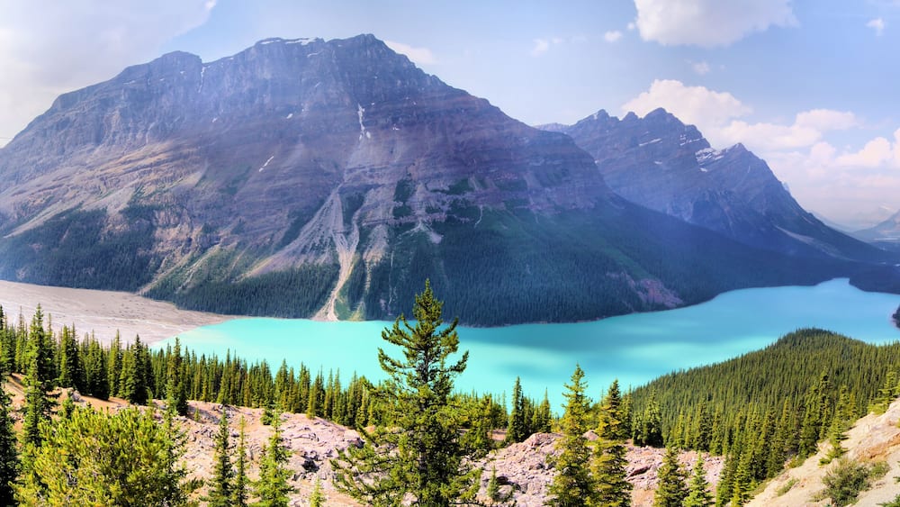 Panoramic view of Peyto Lake, Banff, Canada