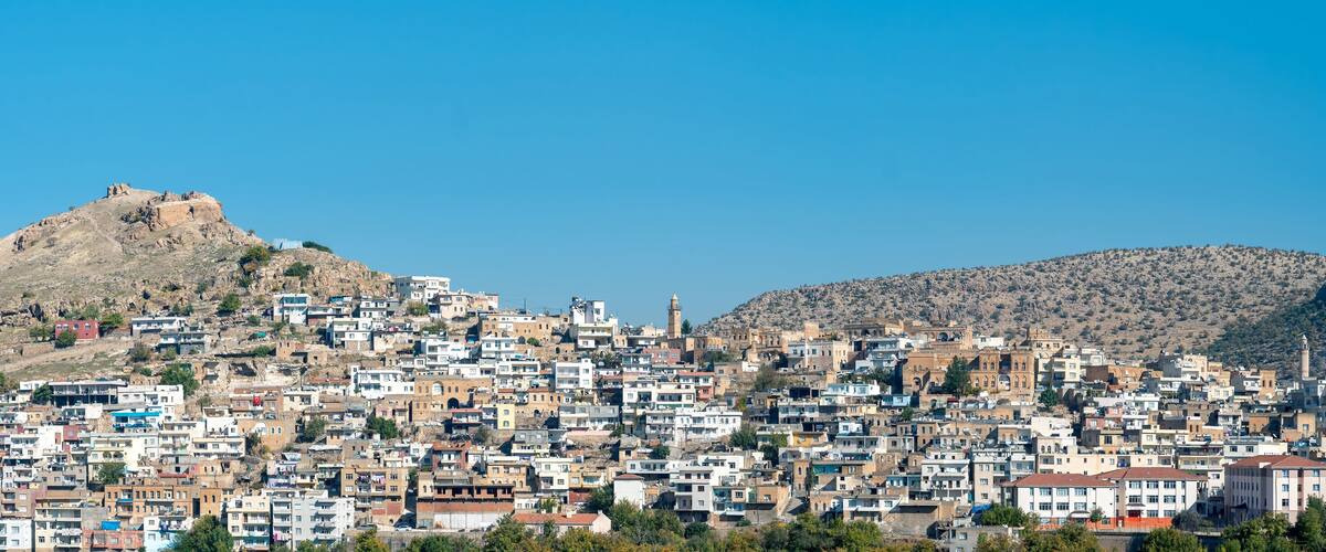 A densely packed hillside town with historic buildings and a prominent hilltop fortress.