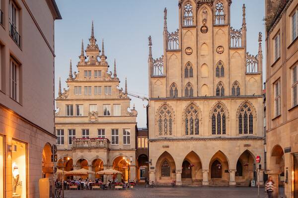 Peace Hall featuring heritage architecture and a city