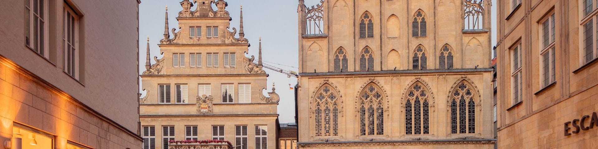 Peace Hall featuring heritage architecture and a city