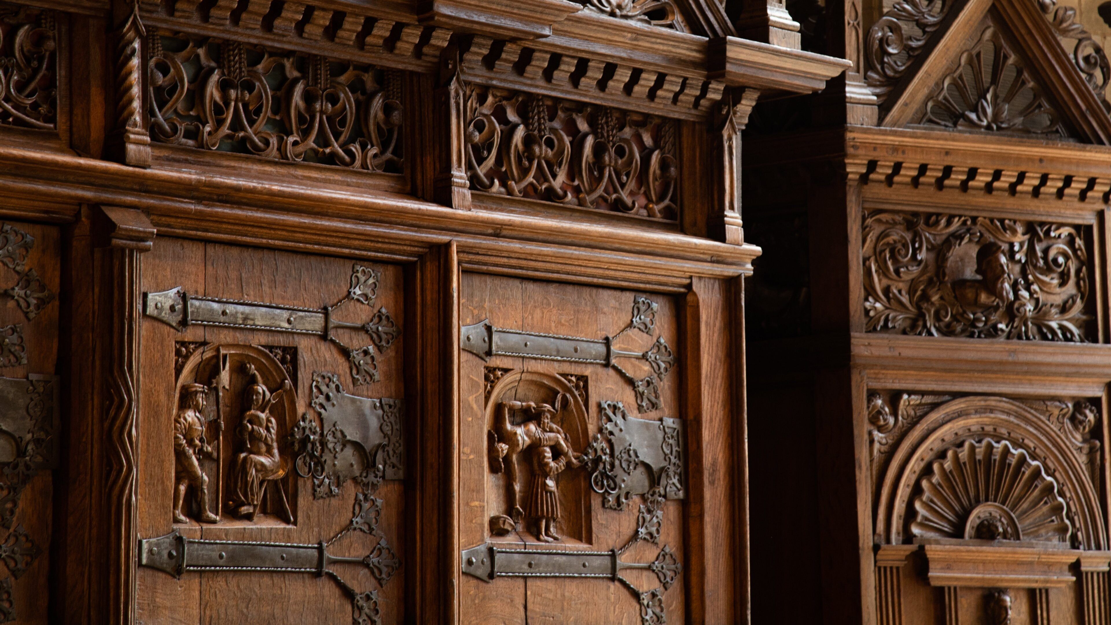 Peace Hall showing heritage elements and interior views
