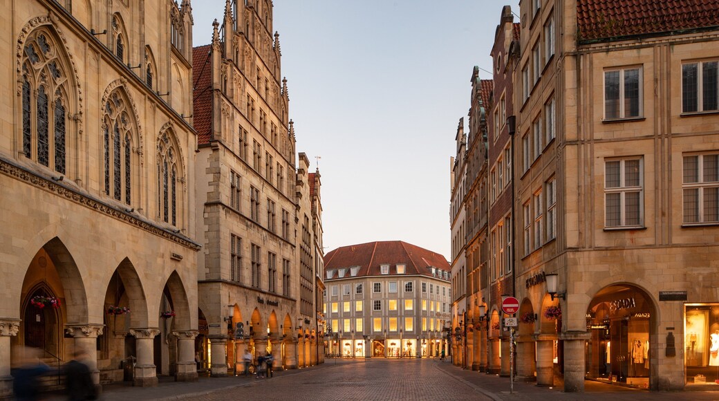 Prinzipalmarkt showing heritage elements and a city