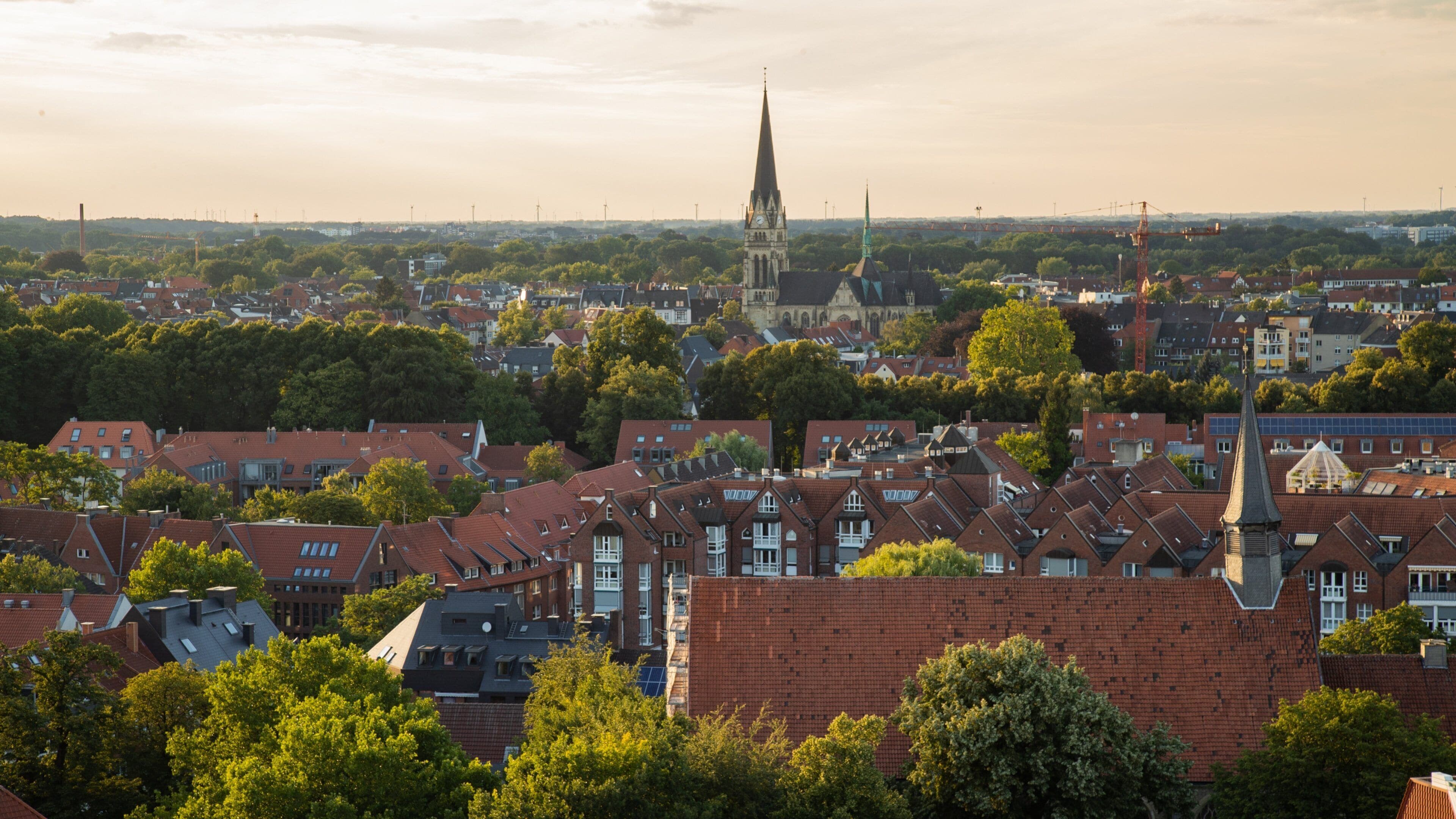 St. Lambert\'s Church featuring landscape views and a city