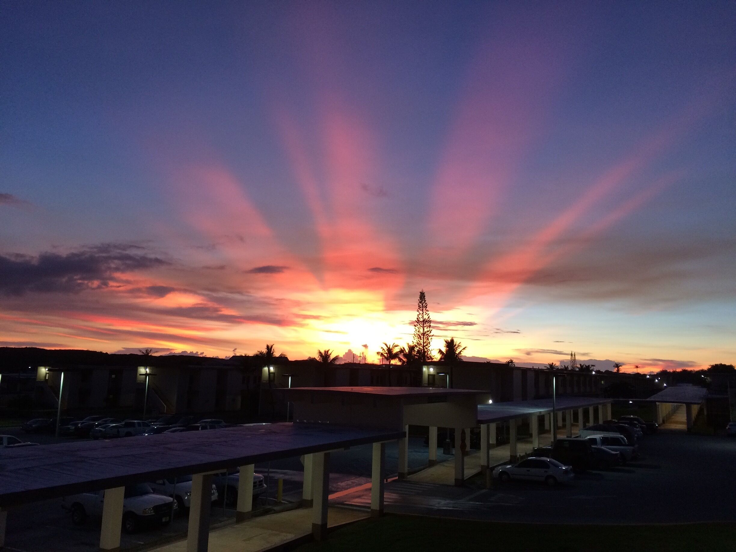 The sun setting over Naval Base, Gaum