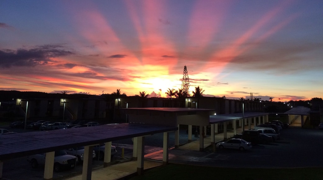 The sun setting over Naval Base, Gaum