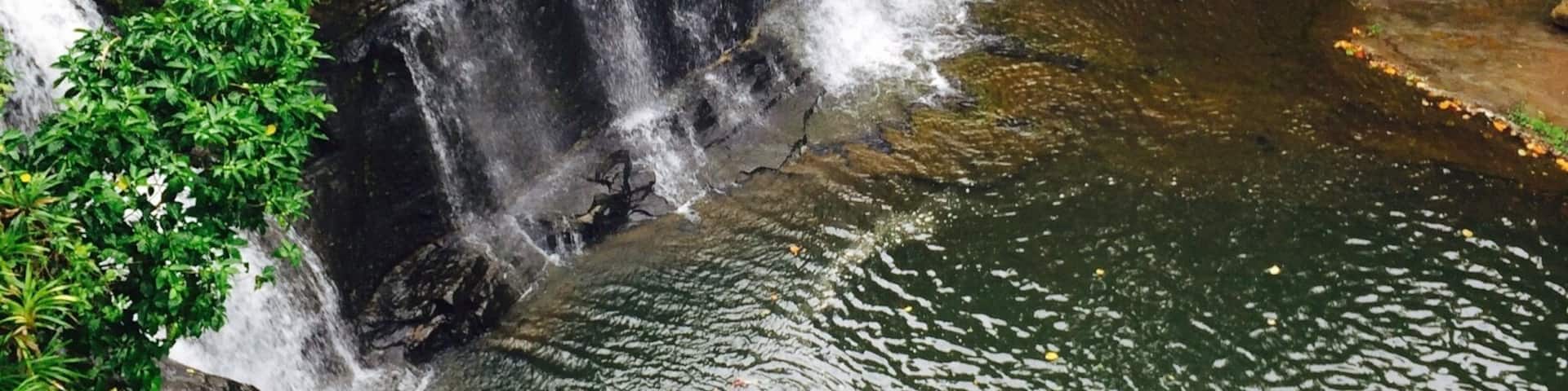 Talofofo waterfalls. It's a steep going down here riding thru a cable car. But the views are all worth it why this is one of the hidden gems in Guam.