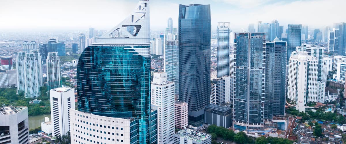 Aerial view of Jakarta cityscape