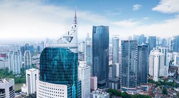 Aerial view of Jakarta cityscape