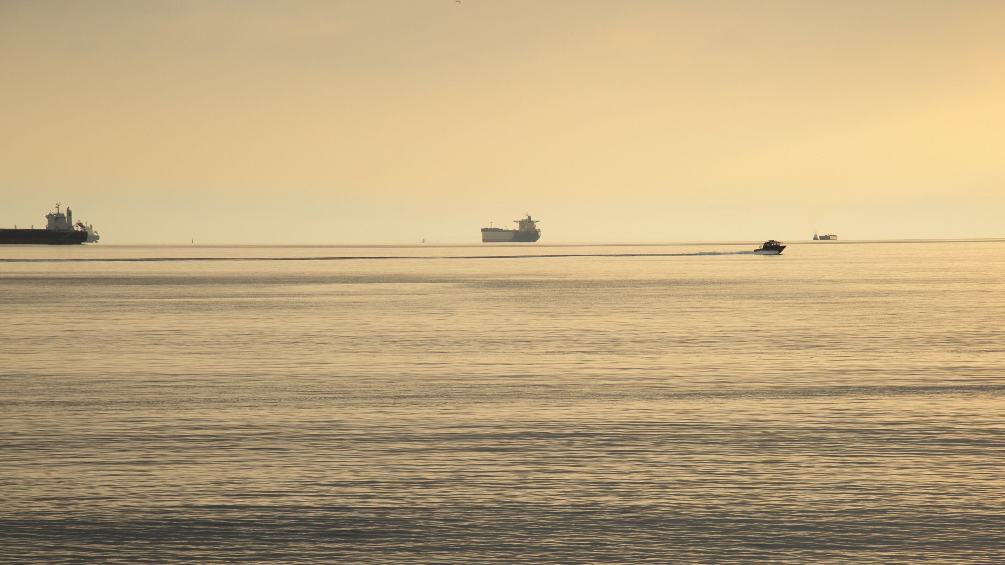 Ambleside Park featuring boating, general coastal views and a sunset