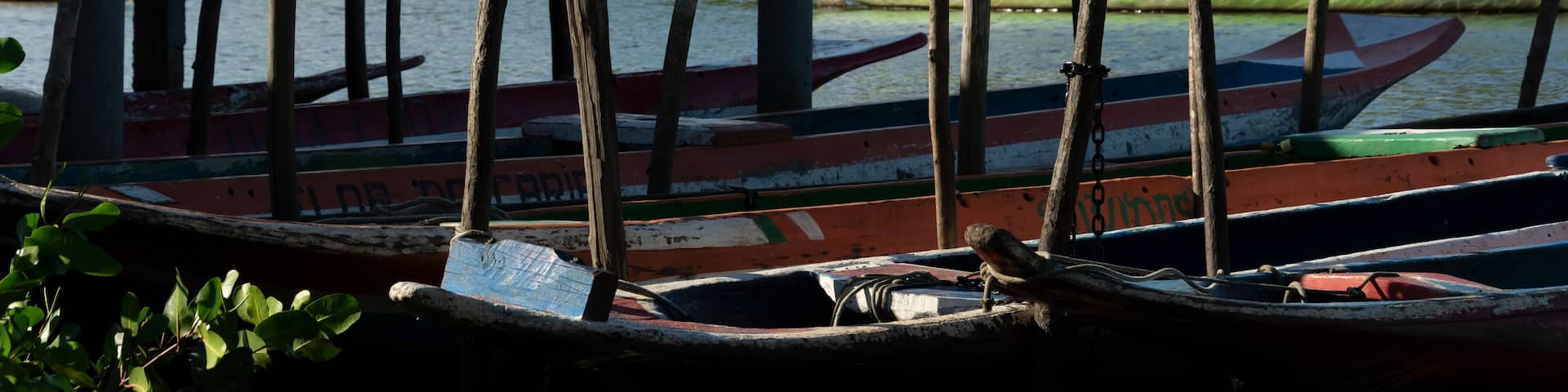 Covered port for canoes on the Jaguaripe River in Maragogipinho, district of the city of Aratuipe in Bahia.