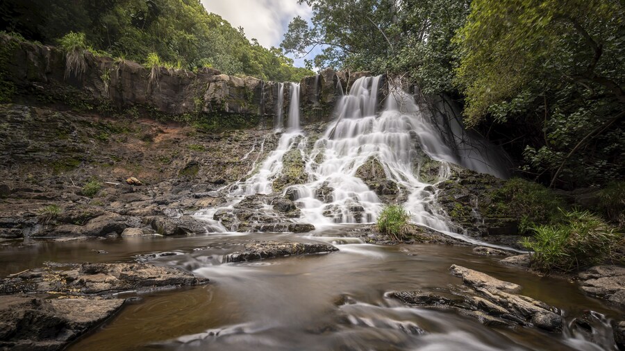 Ho'opi'i Falls along the Kapa'a Stream near the Kapa'a town; Kauai, Hawaii, United States of America