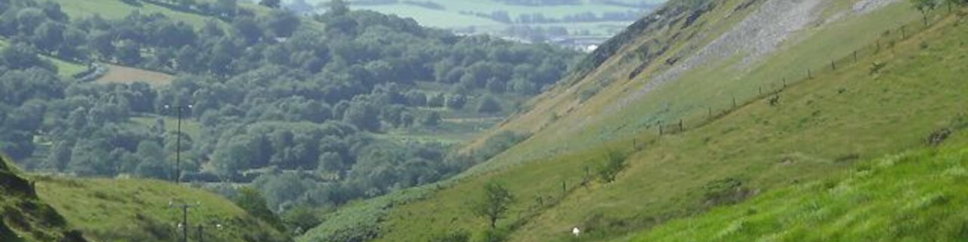 Looking down Cwm Berwyn, Ceredigion Looking north-west, the cwm opens out with fine views across the Teifi Valley.
