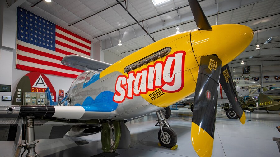 Arizona Commemorative Air Force Museum showing aircraft, interior views and signage