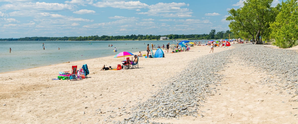 North Beach Provincial Park which includes general coastal views and a sandy beach