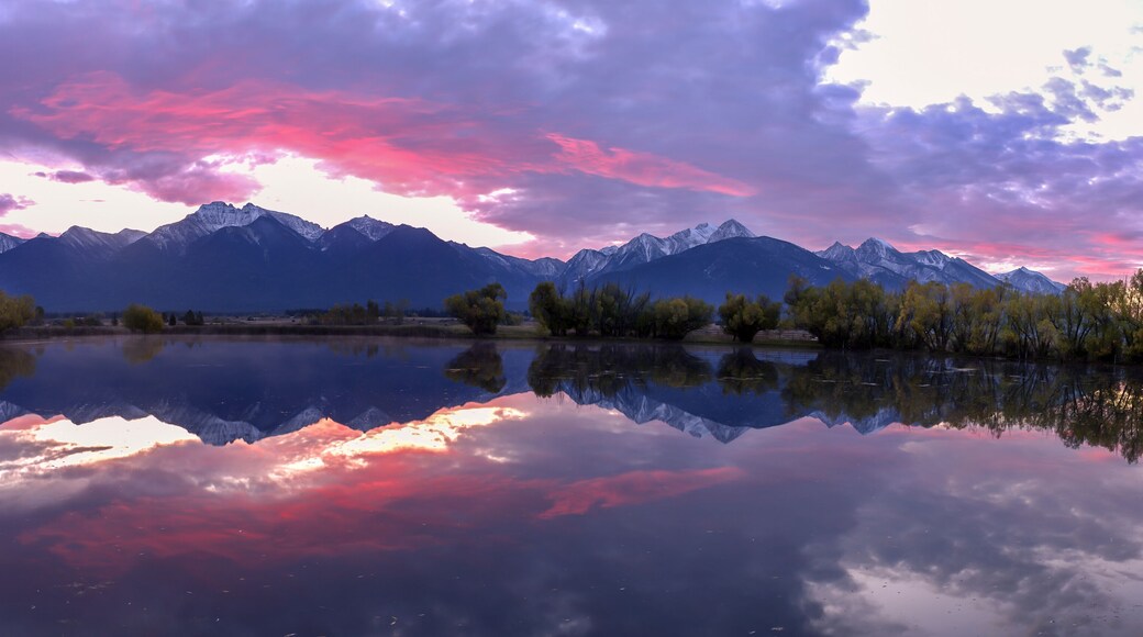 Sunrise panorama photo near St. Ignatius, Montana.