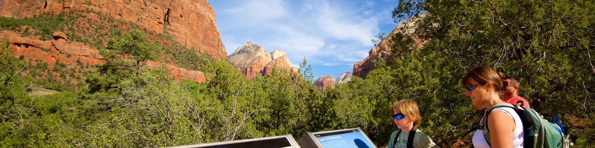 Court of the Patriarchs Viewpoint caracterizando cenas tranquilas, sinalização e montanhas