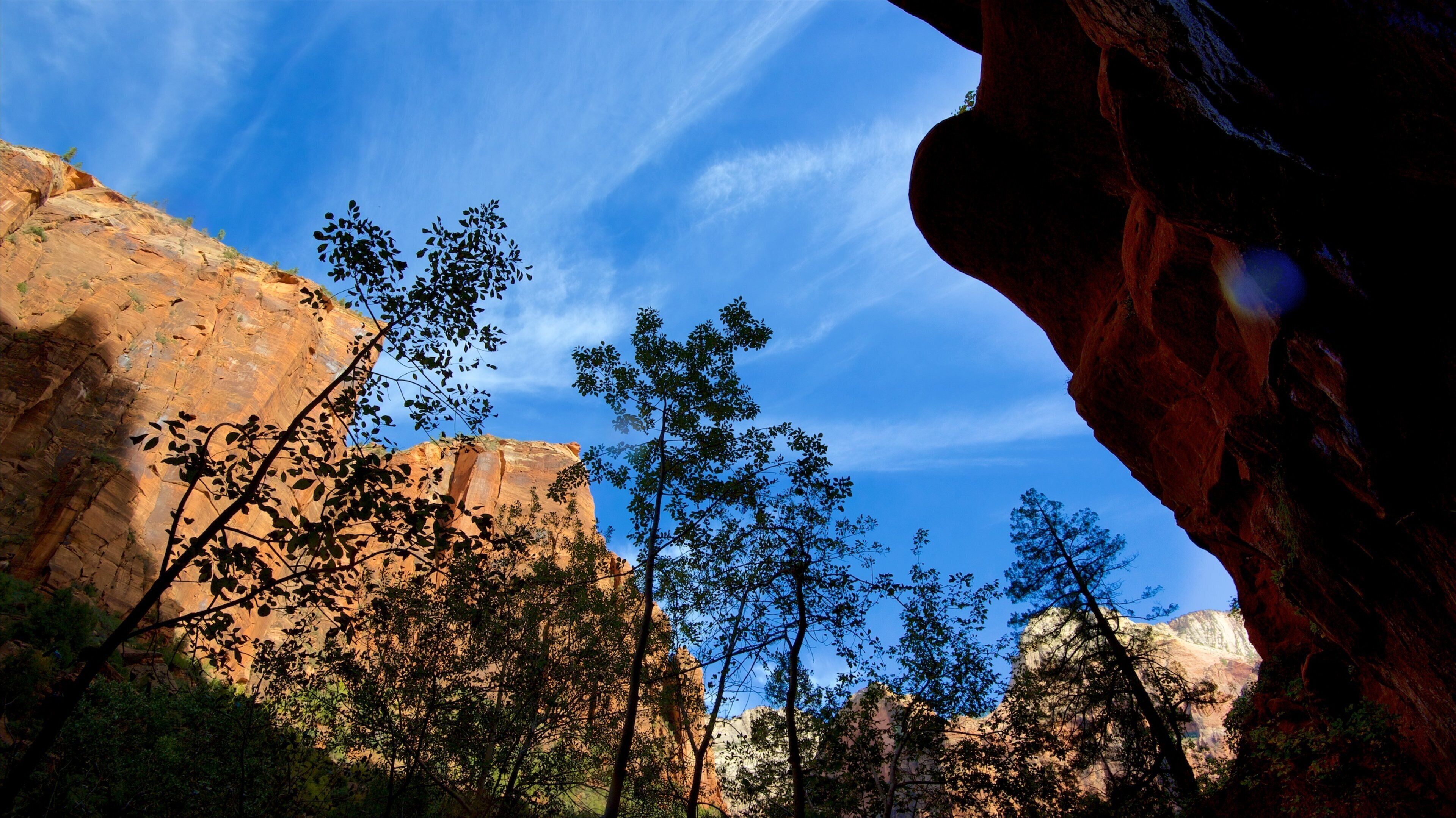 Emerald Pools featuring mountains, landscape views and tranquil scenes