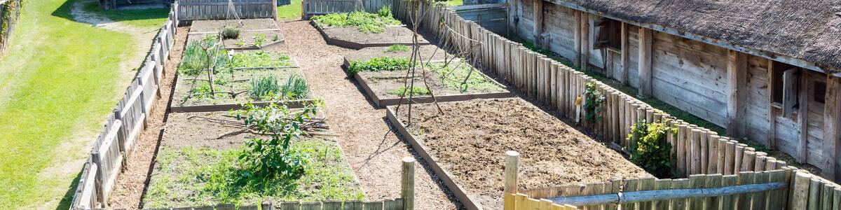 Reconstructed buildings of Jesuit settlement in Sainte Marie Among the Hurons, Midland, Ontario, Canada