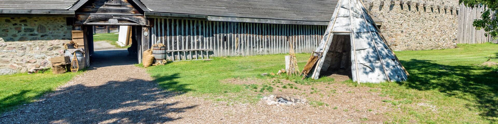 Wendat wigwam in Sainte Marie Among the Hurons, Midland, Ontario, Canada