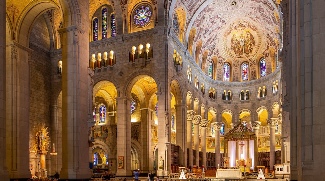 Basilica of Sainte-Anne-de-Beaupré featuring heritage elements, interior views and a church or cathedral