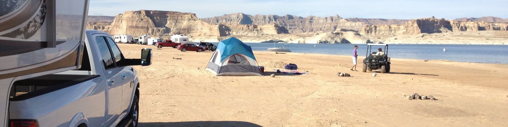 Camping on the shore of Lake Powell